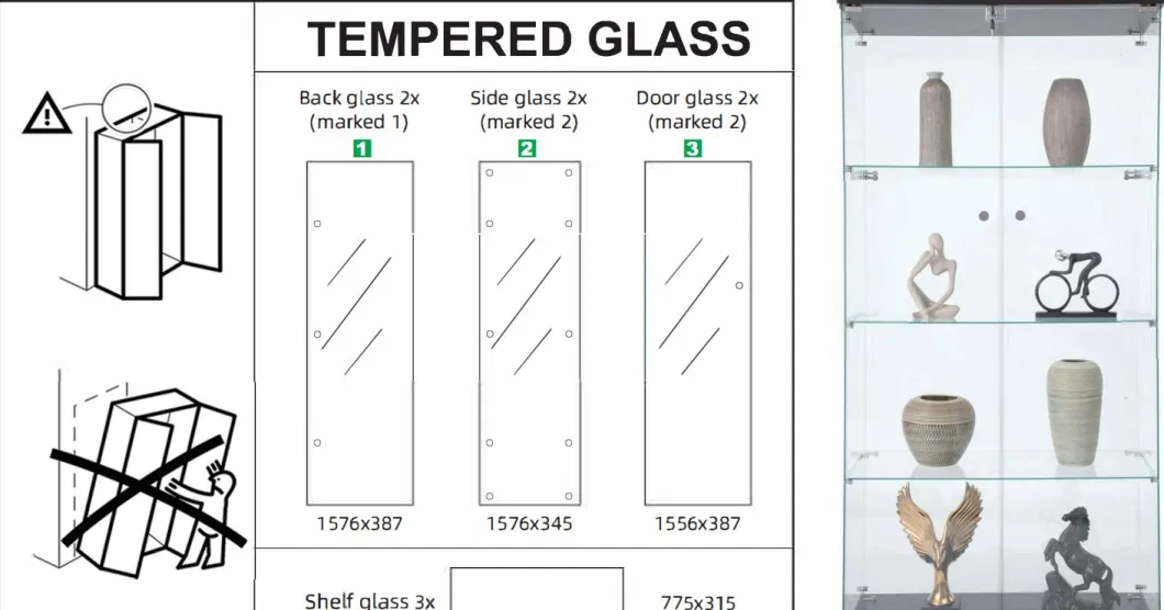 LED Lighting Display Counter Cases Showroom Furniture Showcase Glass Display Cabinet