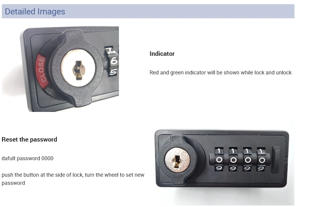 9528 Digital Cabinet Automatic Zero Resetting Combination Locker Lock