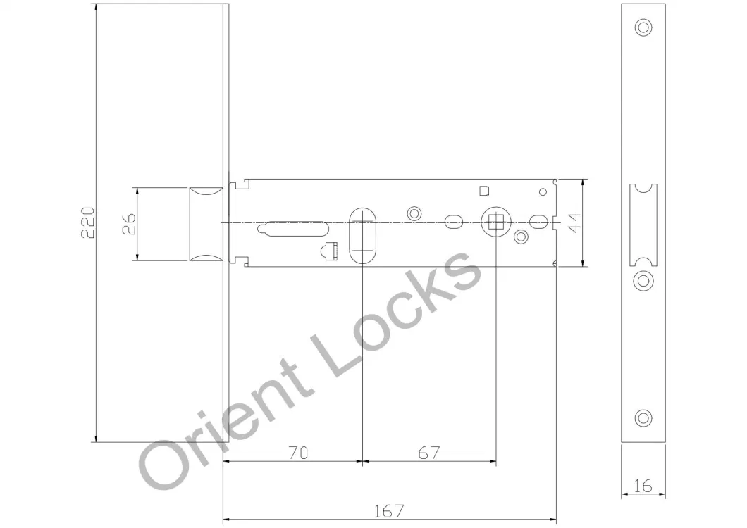 Mortise Door Lock 112 with Oval Shape