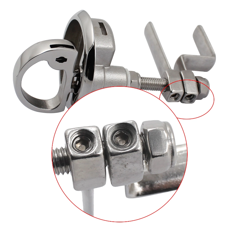 Marine Hardware 316 Stainless Steel Flush Pull Hatch Lift Adjustable Locking Arm Height Boat Cam Latch with Back Plate