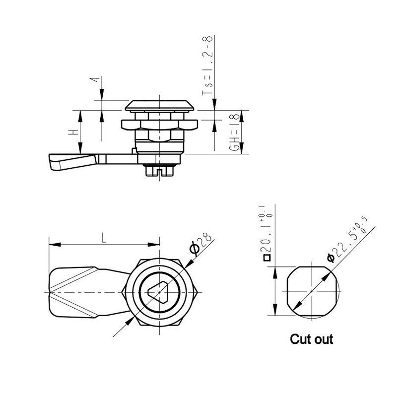 Best Price AISI 304 Cold Room Handle Cam Cam Locks for Vending Machines