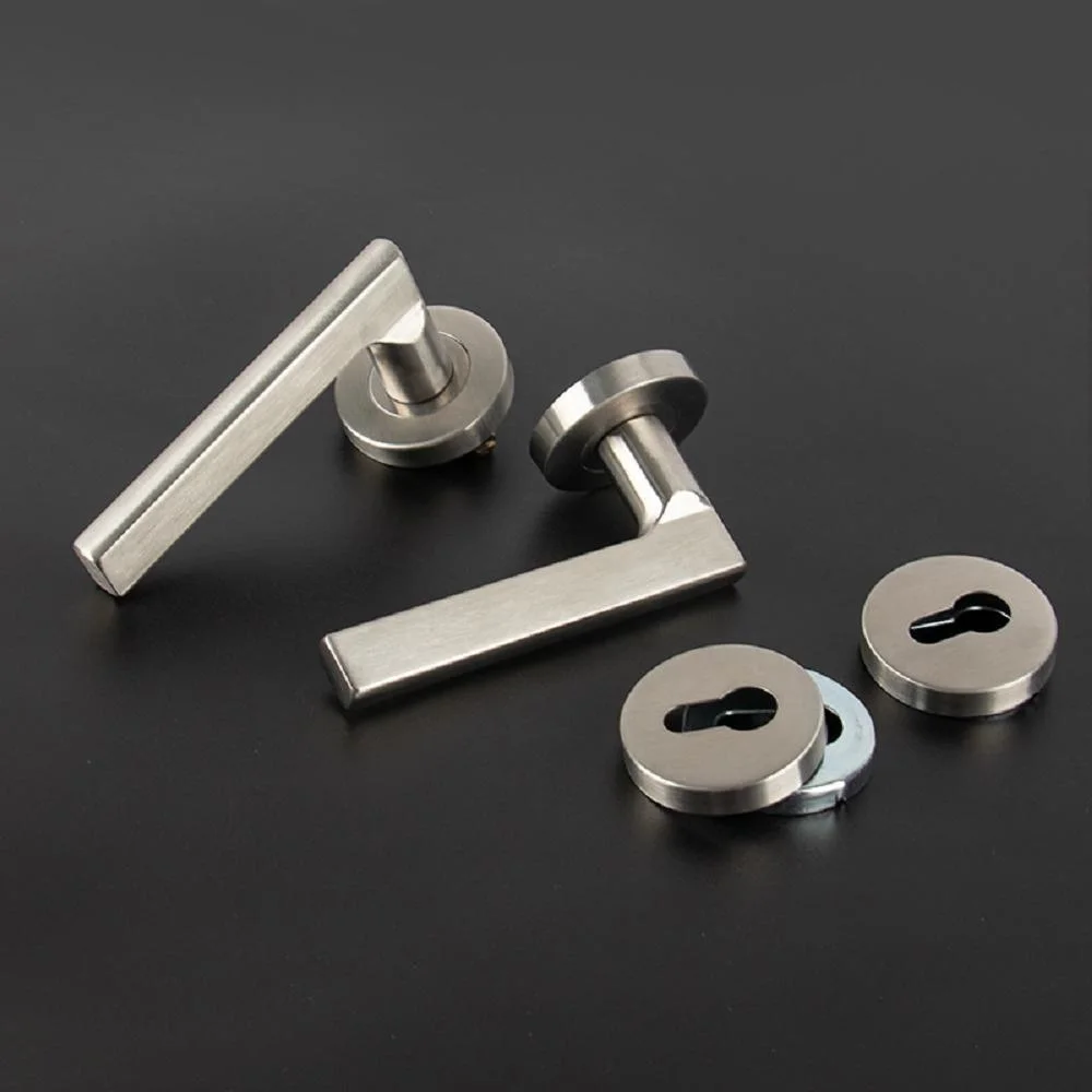 Stainless Steel 201 304 Door Pull Lever Handle on Rose Lock Handles