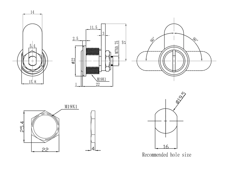 Jk560 Bikes Locks Cylinder Brass Metal Motorcycle Trunk Cam Lock for Sale