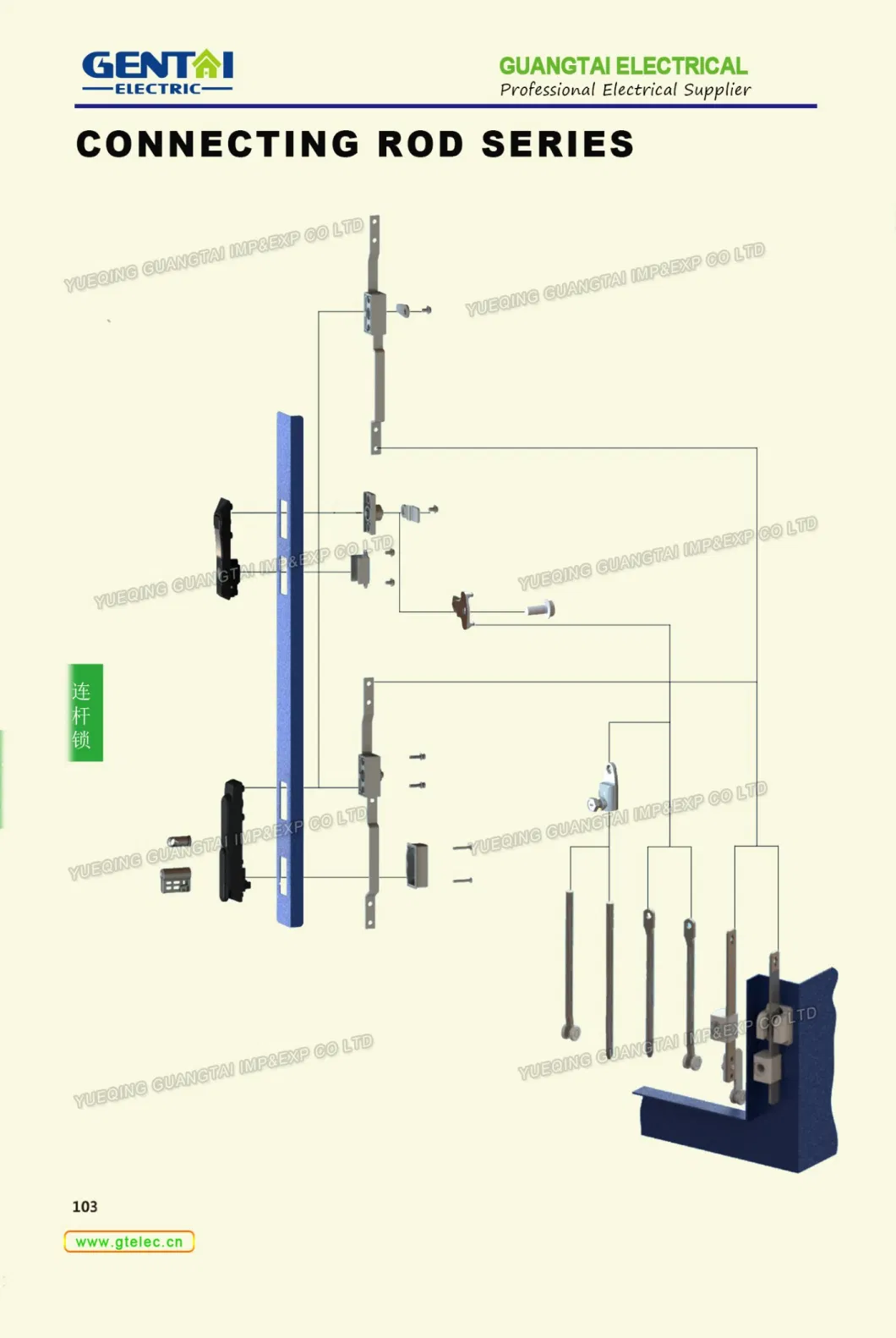 Factory Directly Supply Door Connecting Chrome Plated Rod Control Lock