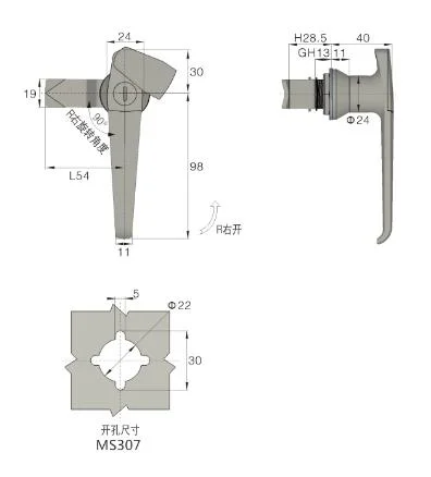 Zonzen Zinc Alloy Made Swing Door Lever Handle, Door Handle, Mortise Lock Handle Lock Ms307