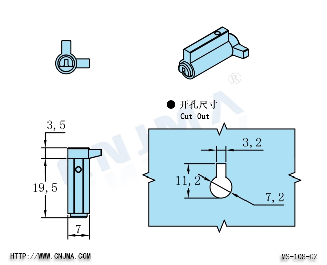 Ms-108-Gz Sliding Glass Door Lock for Chest Freezer