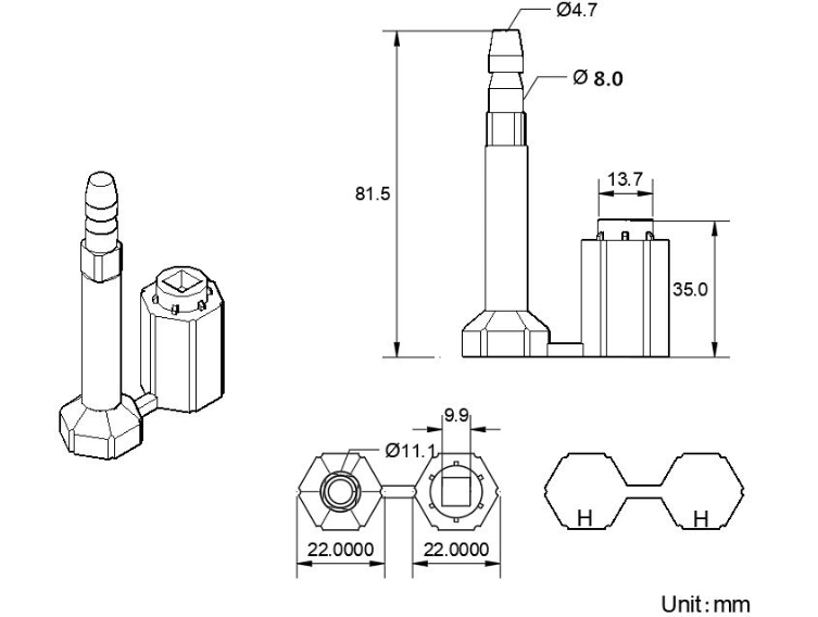 Disposable Bullet Seal Container Door Security Lock with Best Price