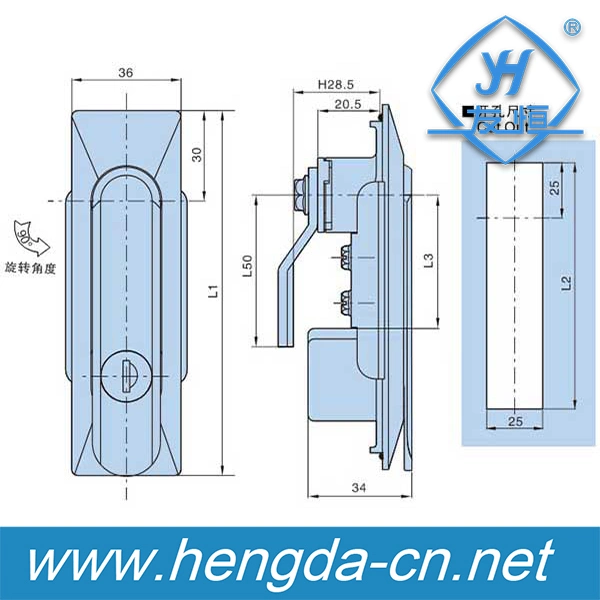 Yh9607 Electrical Cabinet Door Swing Plane Lock