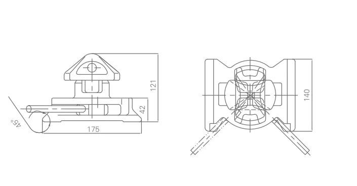 Container Lashing Equipment Metal Box Lock 45 Degree Twist Lock