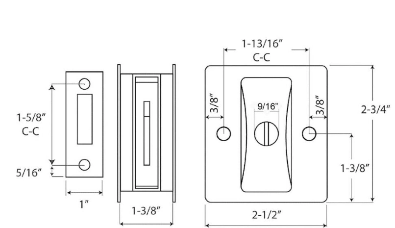 Wooden Pocket Round Hardware Flush Pull Security Handle Lock