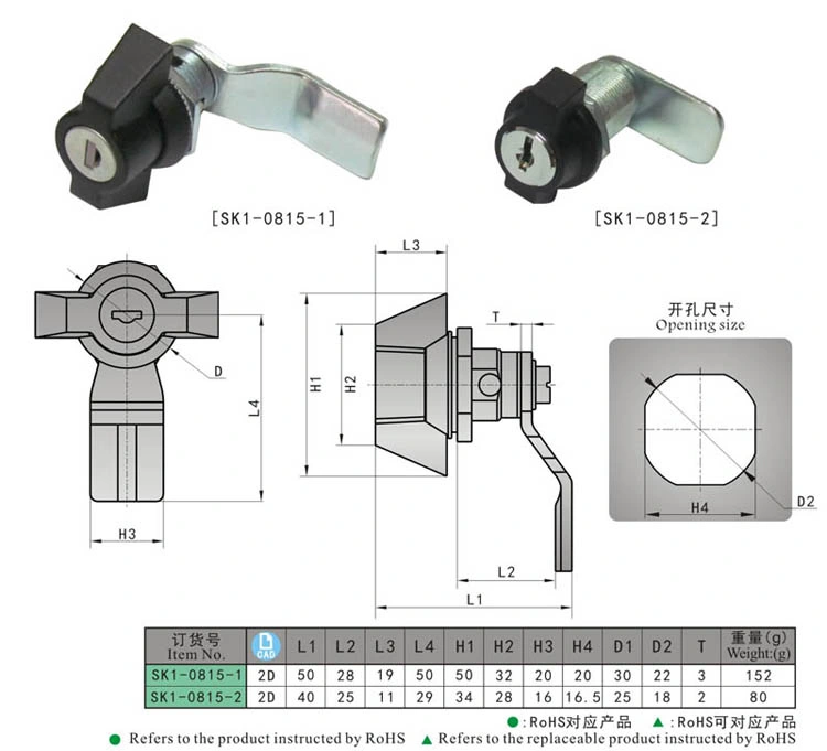 Kunlong Sk1-0815-1 Wing Knob Quarter Turn Cam Lock