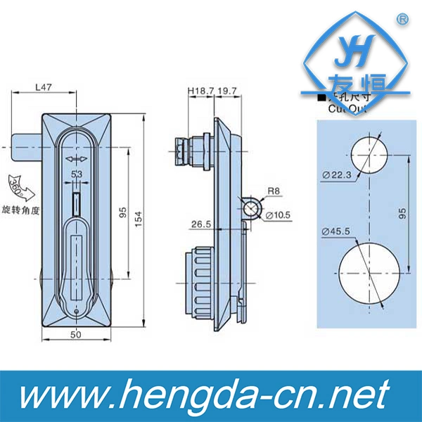 Electrical Control Panel Cabinet Latch Lock (YH9603)