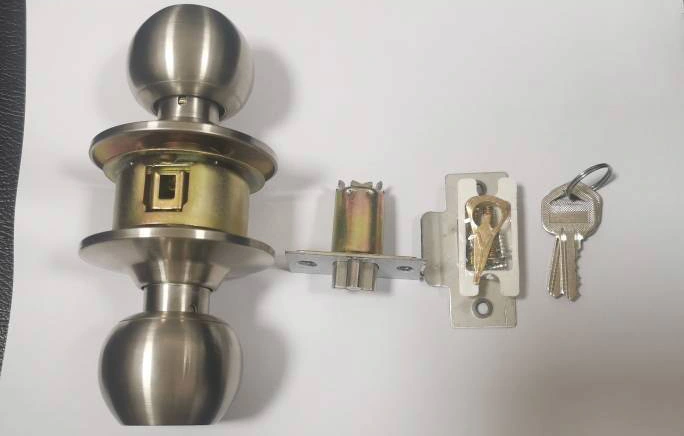 Ball Round Cylindrical Brass Cylinder Stainless Steel Handle Door Knob Lock