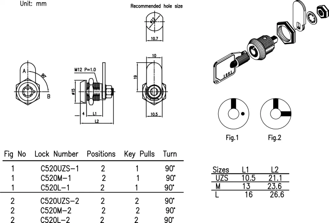 Micro Cam Locks with 100 Key Combinations From Taiwan Supplier