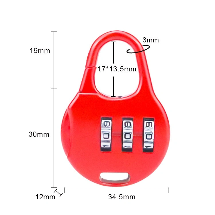 3 Combination Codes Zinc Alloy Travel Tsa Luggage Lock