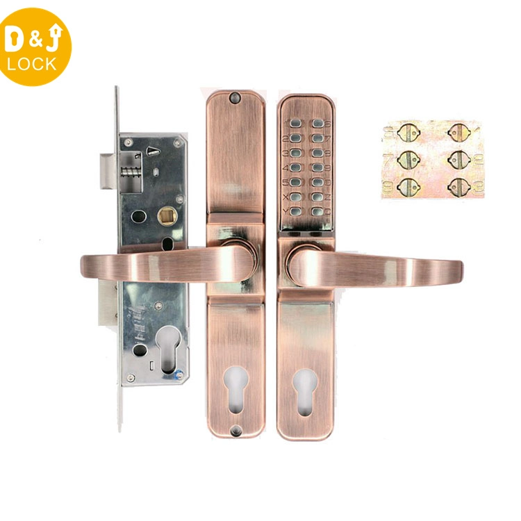 Waterproof Fireproof Mechanical Handle Digital Code Smart Door Lock