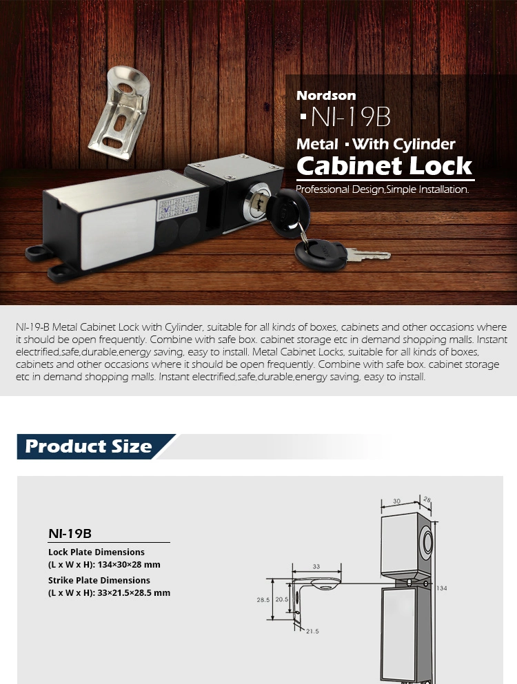 200lbs/100kg DC 12V or 24V Fail-Secure All Metal Hidden Cabinet Lock