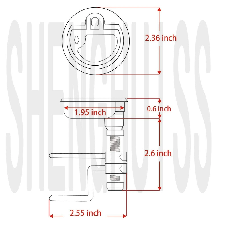 Marine Hardware 316 Stainless Steel Flush Pull Hatch Lift Adjustable Locking Arm Height Boat Cam Latch with Back Plate