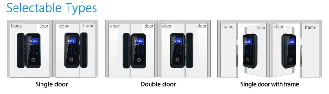 ABS Case Smart Fingerprint Glass Door Lock Biometric Lock in Touch LCD (8801)