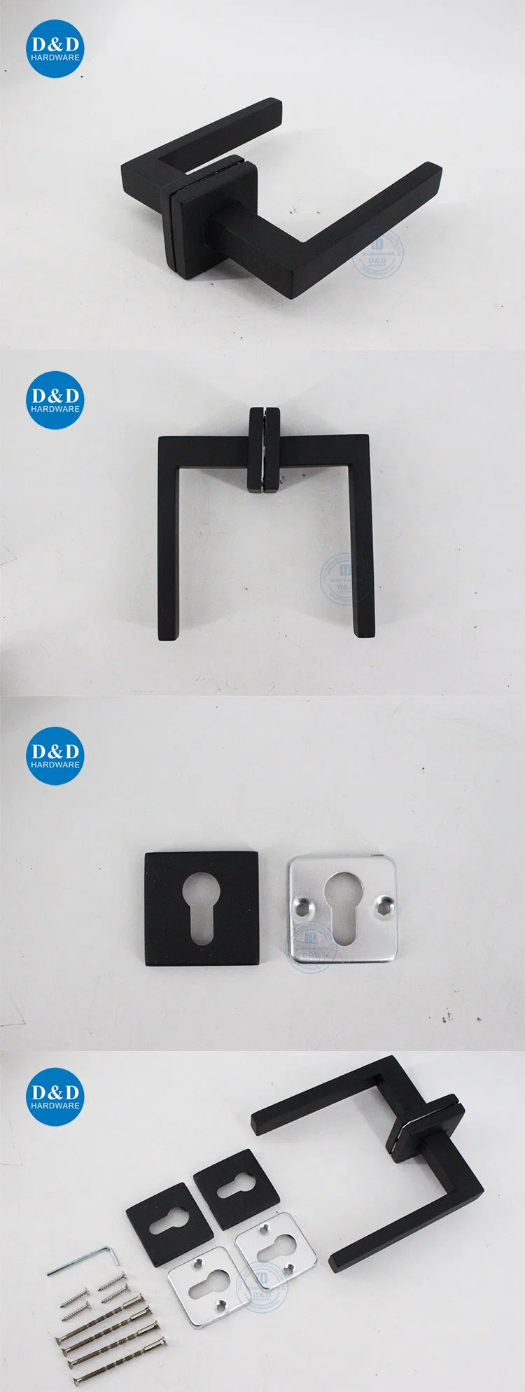 High Quality Exterior Interior Door Matte Black Hardware Tube Stainless Steel Cabinet Furniture Handle Modern Bedroom Door Lock Lever Handle