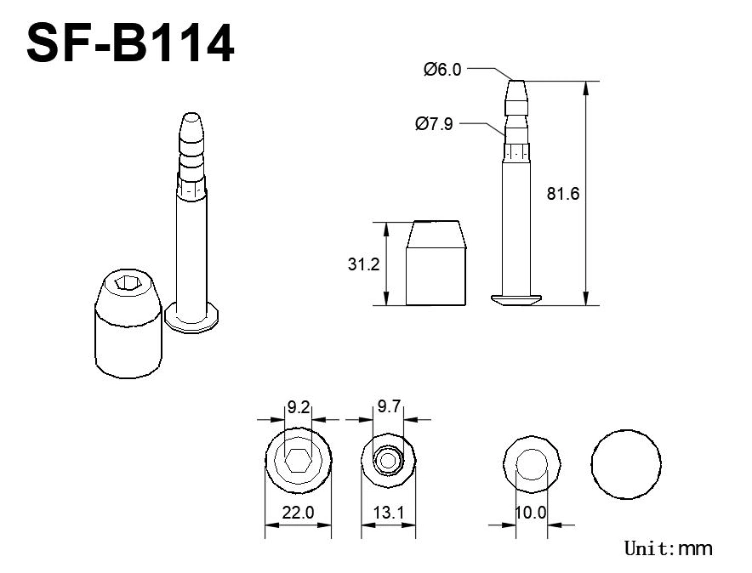 One Time Use High Security Container Lock Bullet Seal Wholesale