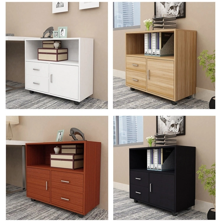 Cabinets Panel Side Cabinet Mobile File Cabinet Movable Storage Cabinet with Lock Three Drawers