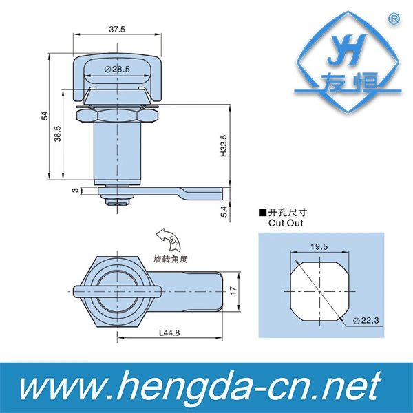 T-Handle Swing Knob Cam Lock Without Key (YH9784)