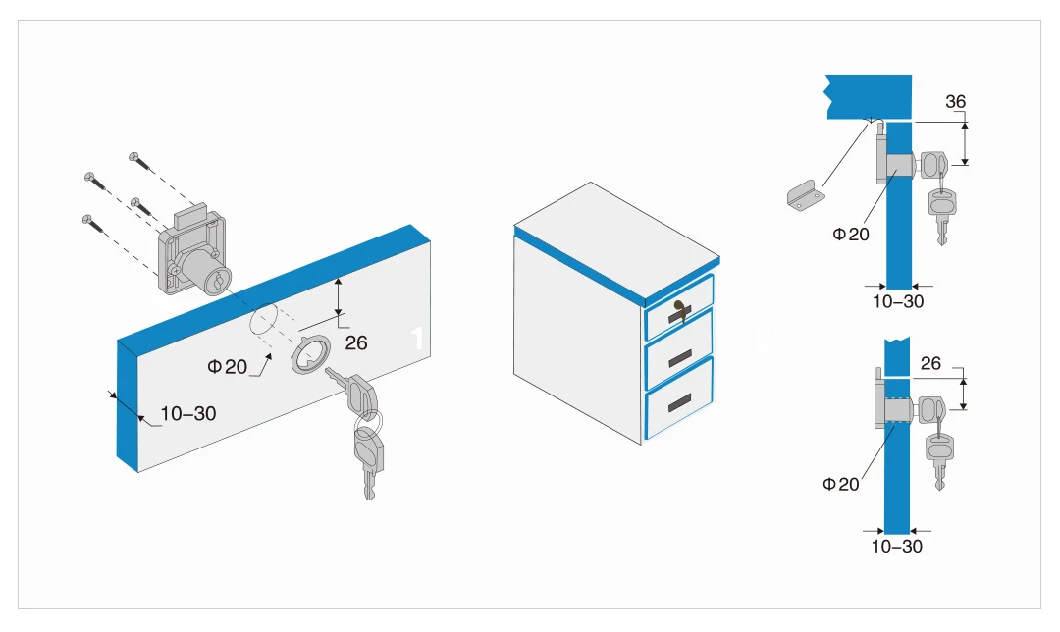 138 High Quality Zinc Alloy Drawer Lock Cabinet Door and Furniture Desk Drawer