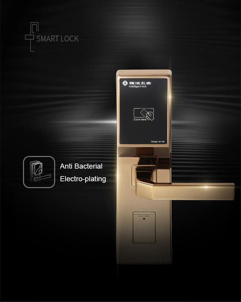 CE FCC Us Standard Digital Smart RFID Door Lock for Luxury Hotel Apartment