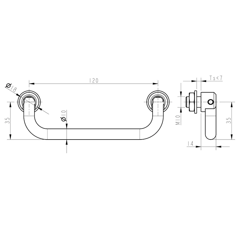 Handle Swing Handle Cabinet Lock Cam Handle with a Lock