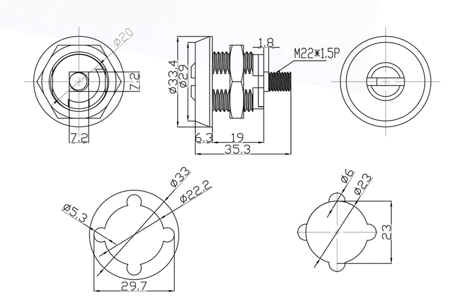 Jk552 Brass Metal Induastry Lock 2 Position Tubular Drawer Cupboard Lock