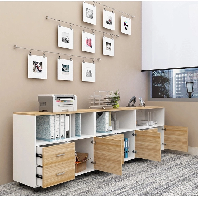 Cabinets Panel Side Cabinet Mobile File Cabinet Movable Storage Cabinet with Lock Three Drawers