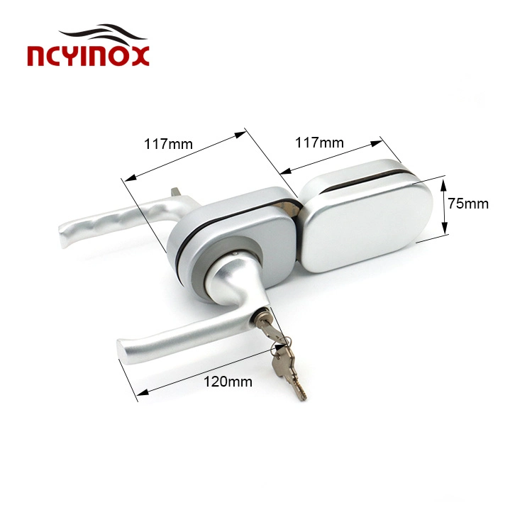 Aluminum Swing Tempered Handle Lock Office Glass Door Lock for Glass Door