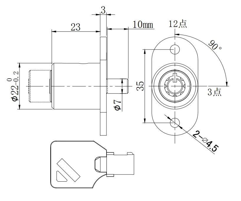 Security Zinc Alloy Key Code Push Cam Lock