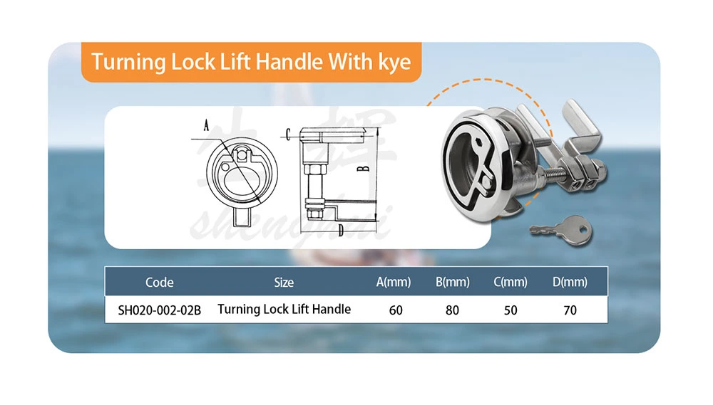 Factory Price Boat Accessories Stainless Steel 316 Mirror Polished Boat Round Slam Latch Hatch Latches Turning Lock