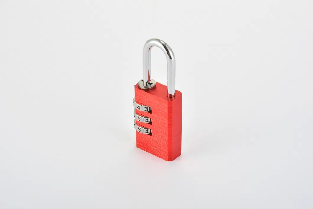 Red Aluminum Alloy Combination Code 3 Dials Security Handle Pad Lock