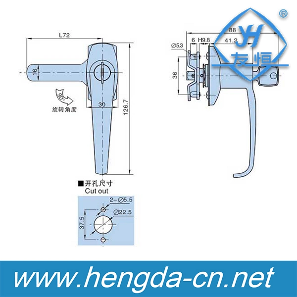 Yh9673 Industrial Door Flush Swing Cabinet Handle Lock