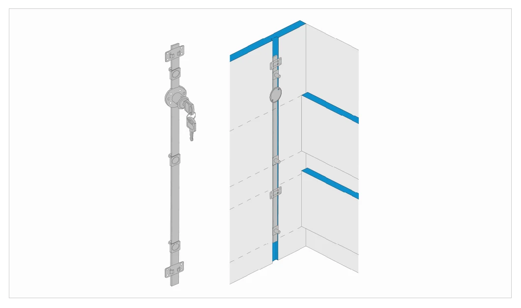 S108 Zinc Alloy Side Drawer Lock for Office 3-Unit Drawer