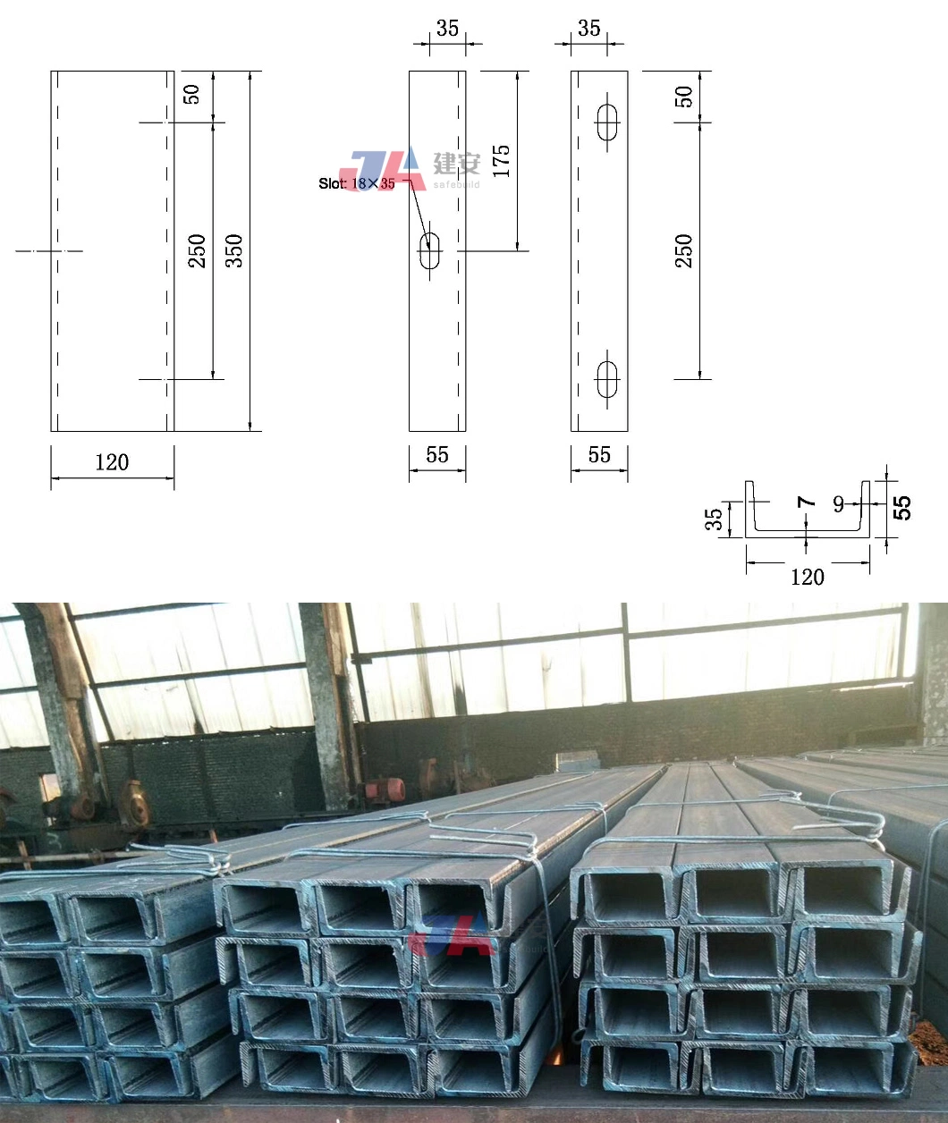 High-Speed Galvanized Guardrail Crash Barrier U Channel Technometal Spacer Block for Sale