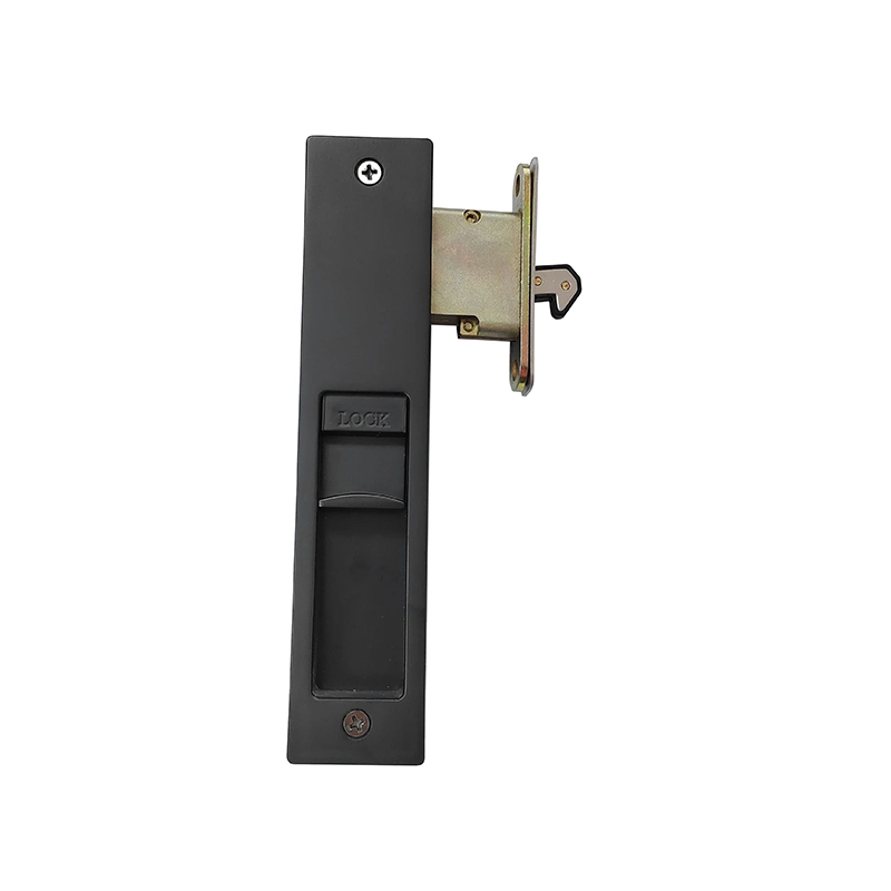 Matte Black Pocket Door Lock with Color Coded Indicators for Bathroom