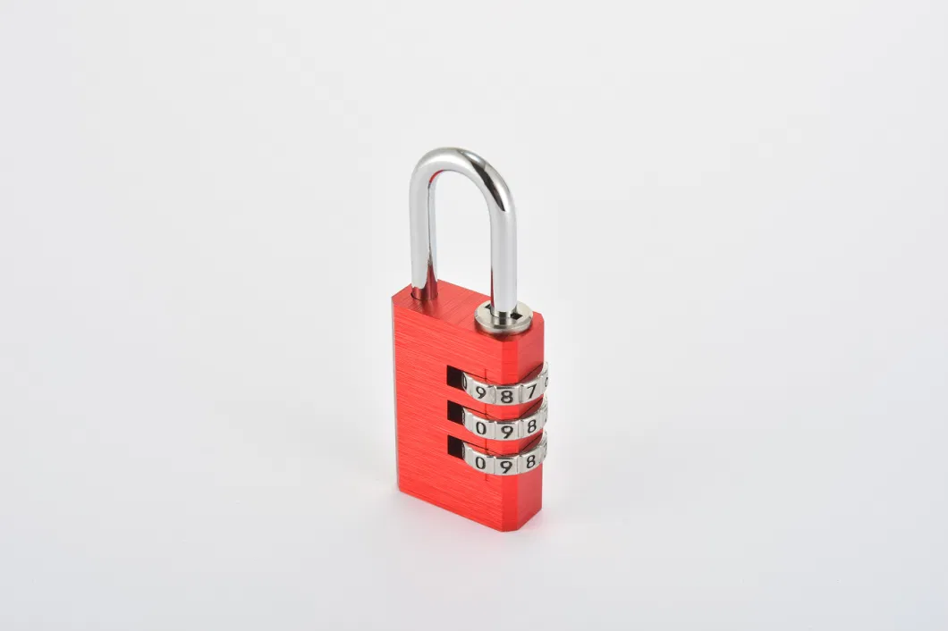 Red Aluminum Alloy Combination Code 3 Dials Security Handle Pad Lock