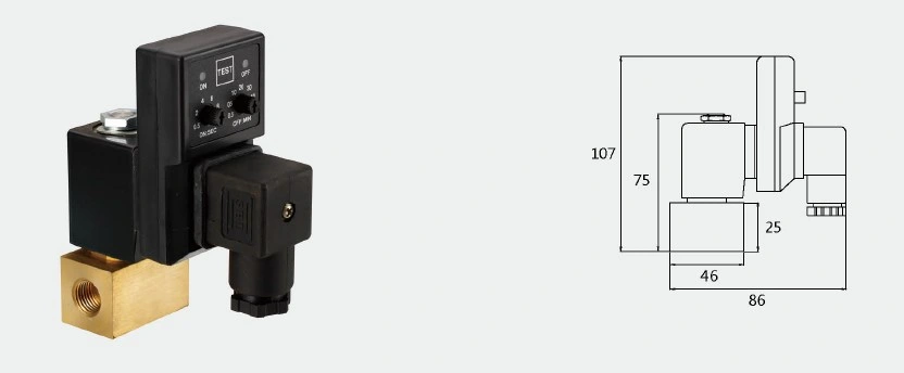 Brass Valve with Timer Controlled Electronic Condensate BSP Solenoid Electronic Drain Valve for Air Compressor