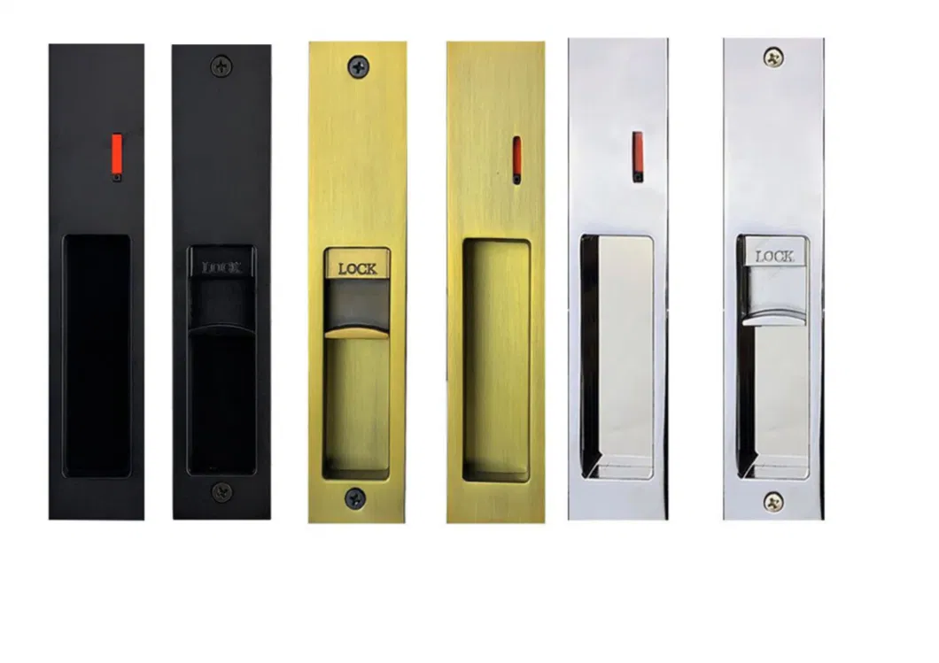 South Korea Indicator Flush Square Handle Sliding Door Pocket Lock