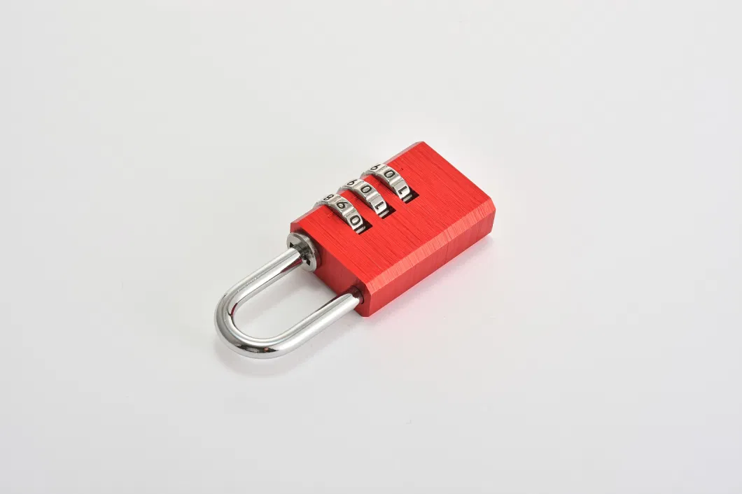 Red Aluminum Alloy Combination Code 3 Dials Security Handle Pad Lock