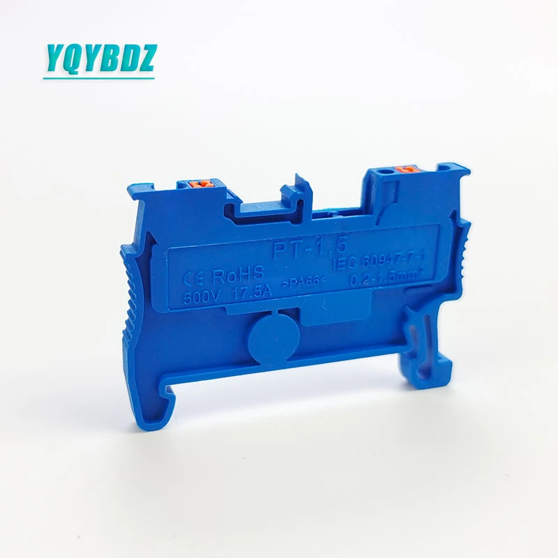 Blue PT1.5/S Rail Installation Terminal Blocks for Phoenix 1.5 Square