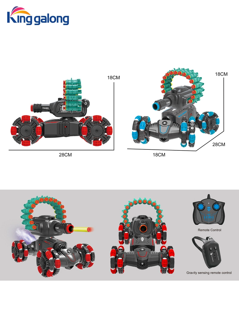 1: 14 7 Channel 360 Degree Rotation Soft Projectile Spray Drift Torque Remote Control Car Toys with Lights