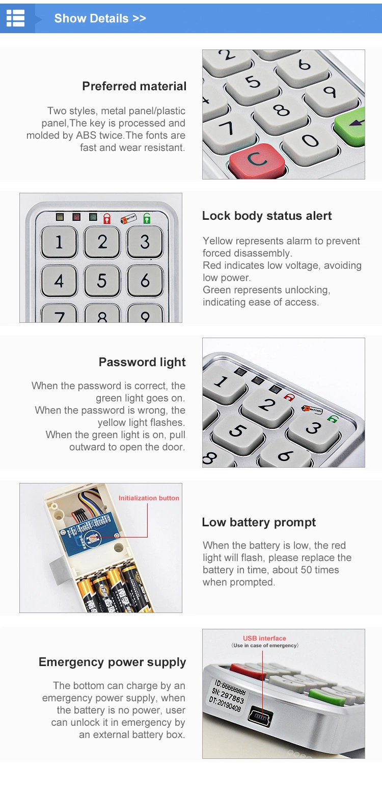 Safety Keyless RFID Card Digital Electric Smart Cabinet Lock