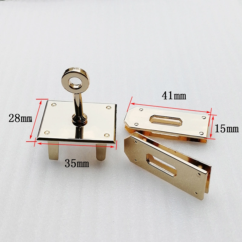 in Stock Gold Metal Rectangle Turn Lock Bag Accessories Fastener Twist Clasp Lock