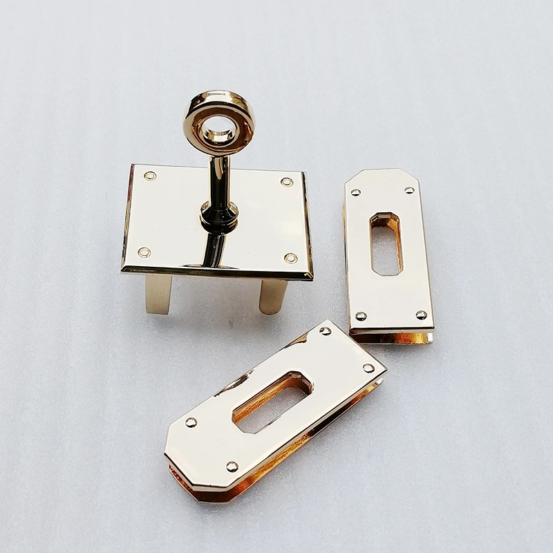 in Stock Gold Metal Rectangle Turn Lock Bag Accessories Fastener Twist Clasp Lock