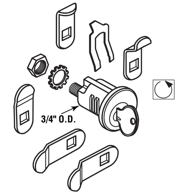 Hl1 Keyway Replacment 884320/S4533 5 Cams Lock with Dust Cover Mailbox Lock